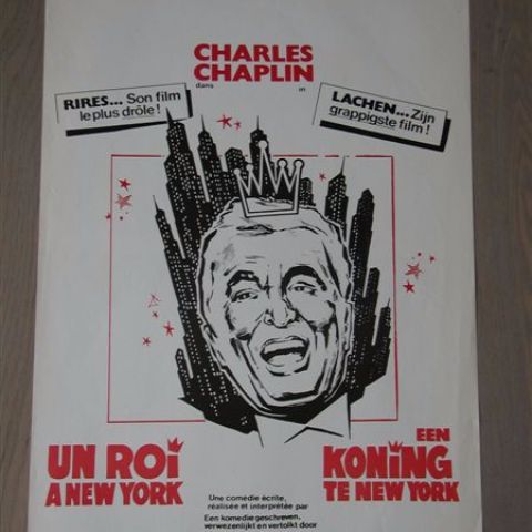 Un roi a New York' (A king in New York) Belgian affichette